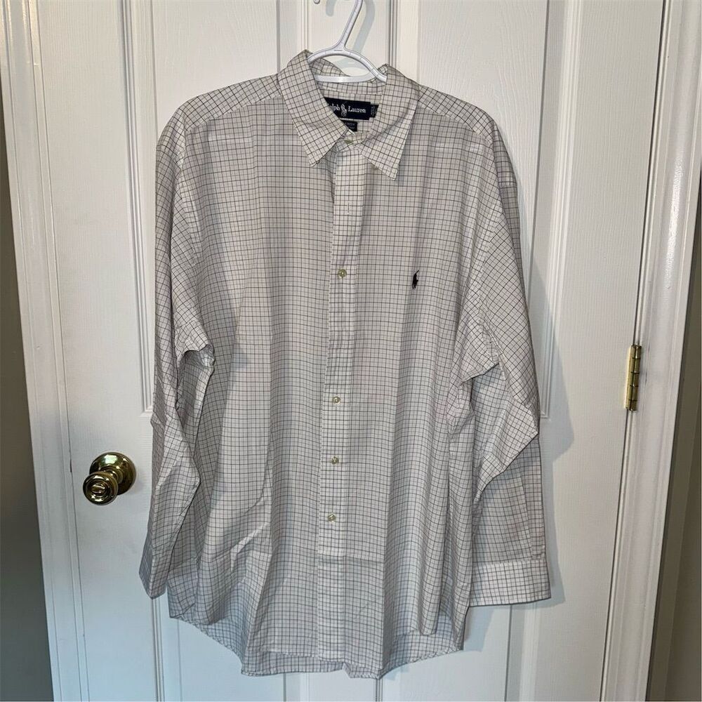 Ralph Lauren Men's Checkered Button-Down Bussiness Office Dress Shirt 16 1/2 - Picture 3 of 11